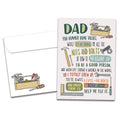 Load image into Gallery viewer, The cover of Tree-Free's Dad's Tools Birthday card, along with its matching envelope.
