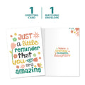 Load image into Gallery viewer, The cover and inside of Tree-Free’s Amazing Reminder Daughter card, along with the following text: “1 greeting card, 1 matching envelope”