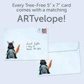 Load image into Gallery viewer, The envelope for Tree-Free’s Force is Strong Son card, along with the following text: “Every Tree-Free 5x7 card comes with a matching ARTvelope!”