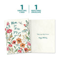 Load image into Gallery viewer, The cover and inside of Tree-Free’s Joy You Give Mom card, along with the following text: “1 greeting card, 1 matching envelope”