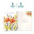 Load image into Gallery viewer, The cover and inside of Tree-Free’s Heartfelt Flowers card, along with the following text: “1 greeting card, 1 matching envelope”