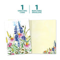 Load image into Gallery viewer, The cover and inside of Tree-Free’s Wildflower Bees card, along with the following text: “1 greeting card, 1 matching envelope”