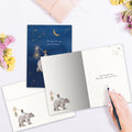 Load image into Gallery viewer, The inside of Tree-Free’s Brave Strong Bear card, with the cover and envelope in the background.