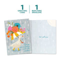 Load image into Gallery viewer, The cover and inside of Tree-Free’s Under the Weather card, along with the following text: “1 greeting card, 1 matching envelope”