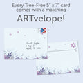 Load image into Gallery viewer, The envelope for Tree-Free’s Pink Floral Star card, along with the following text: “Every Tree-Free 5x7 card comes with a matching ARTvelope!”