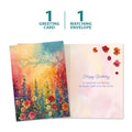 Load image into Gallery viewer, The cover and inside of Tree-Free’s Wildflower Light Daughter card, along with the following text: “1 greeting card, 1 matching envelope”
