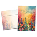 Load image into Gallery viewer, The cover of Tree-Free's Wildflower Light Daughter card, along with its matching envelope.