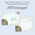 Load image into Gallery viewer, The envelope for Tree-Free’s Compass Dad Birthday card, along with the following text: “Every Tree-Free 5x7 card comes with a matching ARTvelope!”