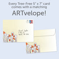 Load image into Gallery viewer, The envelope for Tree-Free’s Gaggle Search card, along with the following text: “Every Tree-Free 5x7 card comes with a matching ARTvelope!”
