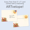 Load image into Gallery viewer, The envelope for Tree-Free’s Happy Sunshine card, along with the following text: “Every Tree-Free 5x7 card comes with a matching ARTvelope!”