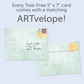 Load image into Gallery viewer, The envelope for Tree-Free’s Beautiful Dreamer card, along with the following text: “Every Tree-Free 5x7 card comes with a matching ARTvelope!”