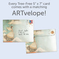 Load image into Gallery viewer, The envelope for Tree-Free’s Angels and Blessings card, along with the following text: “Every Tree-Free 5x7 card comes with a matching ARTvelope!”