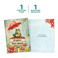 Load image into Gallery viewer, The cover and inside of Tree-Free’s Brighter Frog card, along with the following text: “1 greeting card, 1 matching envelope”