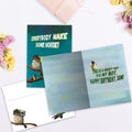 Load image into Gallery viewer, The inside of Tree-Free’s Make Some Noise Son card, with the cover and envelope in the background.