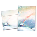 Load image into Gallery viewer, The cover of Tree-Free's Luminous Love card, along with its matching envelope.