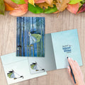 Load image into Gallery viewer, The inside of Tree-Free’s Best Witches card, with the cover and envelope in the background.