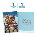 Load image into Gallery viewer, The cover and inside of Tree-Free’s Downhill From Here card, along with the following text: “1 greeting card, 1 matching envelope”