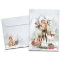 Load image into Gallery viewer, The cover of Tree-Free's Piled Wild Watercolor card, along with its matching envelope.