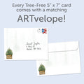Load image into Gallery viewer, The envelope for Tree-Free’s Simple Joys card, along with the following text: “Every Tree-Free 5x7 card comes with a matching ARTvelope!”