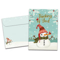 Load image into Gallery viewer, The cover of Tree-Free's Merry Snowman card, along with its matching envelope.