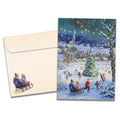 Load image into Gallery viewer, The cover of Tree-Free's Dreaming of a White Christmas card, along with its matching envelope.