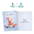 Load image into Gallery viewer, The cover and inside of Tree-Free’s Ho Ho Ohm card, along with the following text: “1 greeting card, 1 matching envelope”