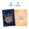 Load image into Gallery viewer, The cover and inside of Tree-Free’s Beautiful Dreidel card, along with the following text: “1 greeting card, 1 matching envelope”