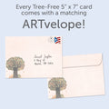 Load image into Gallery viewer, The envelope for Tree-Free’s Abundant Thanksgiving card, along with the following text: “Every Tree-Free 5x7 card comes with a matching ARTvelope!”