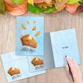 Load image into Gallery viewer, The inside of Tree-Free’s Pie There card, with the cover and envelope in the background.