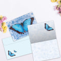 Load image into Gallery viewer, The inside of Tree-Free’s Butterfly #1 All Occasion Card card, with the cover and envelope in the background.