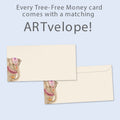 Load image into Gallery viewer, The envelope for Tree-Free’s From Our Family card, along with the following text: “Every Tree-Free 5x7 card comes with a matching ARTvelope!”