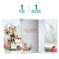 Load image into Gallery viewer, The cover and inside of Tree-Free’s Piled Wild Watercolor card, along with the following text: “1 greeting card, 1 matching envelope”