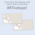 Load image into Gallery viewer, The envelope for Tree-Free’s Sweet Polar Christmas card, along with the following text: “Every Tree-Free 5x7 card comes with a matching ARTvelope!”