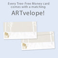 Load image into Gallery viewer, The envelope for Tree-Free’s Silent Wood card, along with the following text: “Every Tree-Free 5x7 card comes with a matching ARTvelope!”