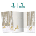 Load image into Gallery viewer, The cover and inside of Tree-Free’s Silent Wood card, along with the following text: “1 greeting card, 1 matching envelope”
