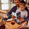 Load image into Gallery viewer, Lifestyle image(s) featuring Tree-Free's Hanukkah Tree card