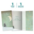 Load image into Gallery viewer, The cover and inside of Tree-Free’s Holy Night card, along with the following text: “1 greeting card, 1 matching envelope”