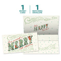 Load image into Gallery viewer, The cover and inside of Tree-Free’s Merry Little Christmas Drawn card, along with the following text: “1 greeting card, 1 matching envelope”