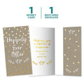Load image into Gallery viewer, The cover and inside of Tree-Free’s Happily After Today card, along with the following text: “1 greeting card, 1 matching envelope”