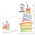 Load image into Gallery viewer, The cover of Tree-Free's Cake Today card, along with its matching envelope.