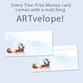 Load image into Gallery viewer, Soaring Santa Money Holder Card 12 Pack
