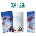 Load image into Gallery viewer, Soaring Santa Money Holder Card 12 Pack