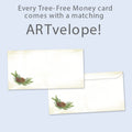 Load image into Gallery viewer, Winter Pine Wreath Money Holder Card 12 Pack