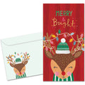 Load image into Gallery viewer, Merry Bright Reindeer Money Holder Card 12 Pack