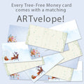Load image into Gallery viewer, Artful Winter Money Holder Card 12 Pack