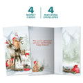 Load image into Gallery viewer, The cover and inside of Tree-Free’s Piled Wild Watercolor card, along with the following text: “4 greeting cards, 4 matching envelopes”