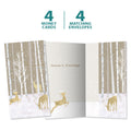 Load image into Gallery viewer, The cover and inside of Tree-Free’s Silent Wood card, along with the following text: “4 greeting cards, 4 matching envelopes”