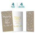 Load image into Gallery viewer, The cover and inside of Tree-Free’s Happily After Today card, along with the following text: “4 greeting cards, 4 matching envelopes”