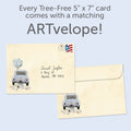 Load image into Gallery viewer, The envelope for Tree-Free’s Just Married card, along with the following text: “Every Tree-Free 5x7 card comes with a matching ARTvelope!”