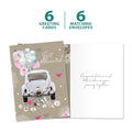 Load image into Gallery viewer, The cover and inside of Tree-Free’s Just Married card, along with the following text: “6 greeting cards, 6 matching envelopes”